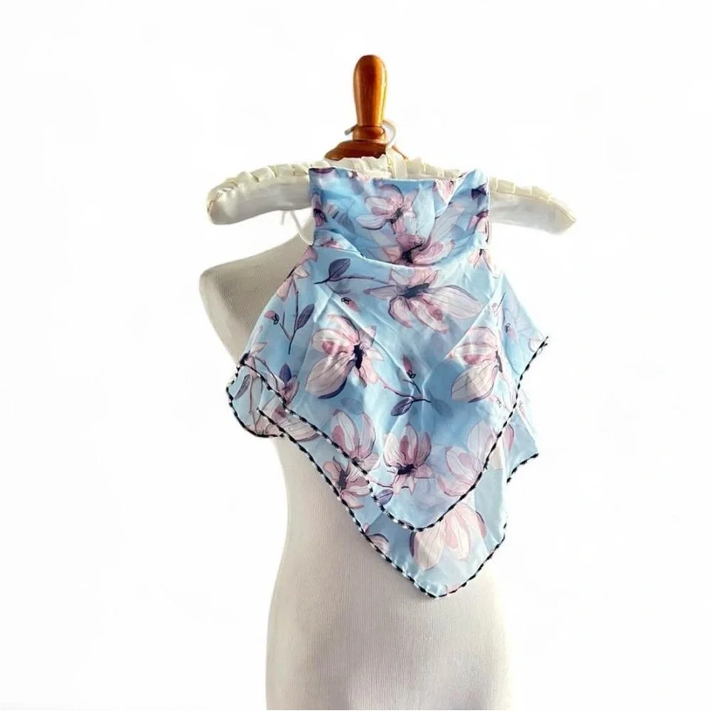 NWT Floral Blue and Pink face mask/Scarf
